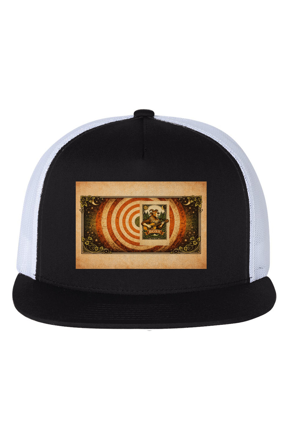 White Mesh Five-Panel Trucker Cap