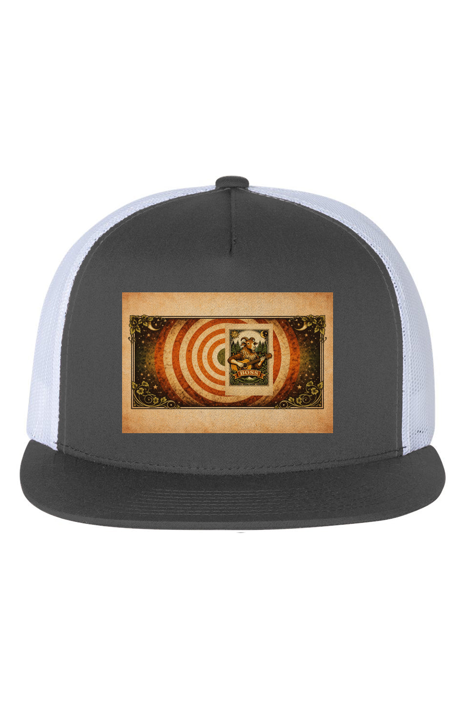 White Mesh Five-Panel Trucker Cap