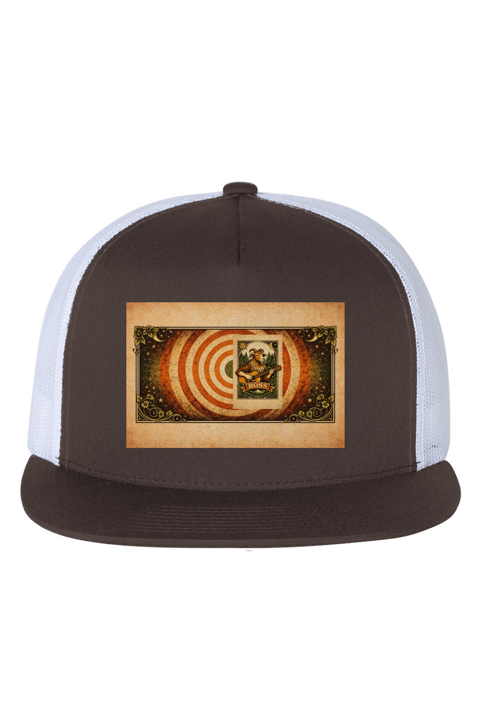 White Mesh Five-Panel Trucker Cap